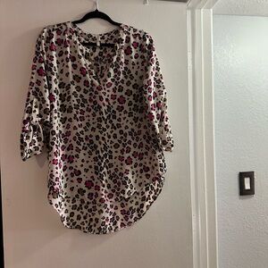 Colorful animal print hi lo top